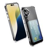 iPhone 17 TPU Backcover hoes met kaarthouder - Transparant