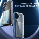 iPhone 17 TPU Backcover hoes met kaarthouder - Transparant