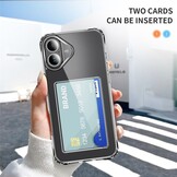 iPhone 17 TPU Backcover hoes met kaarthouder - Transparant