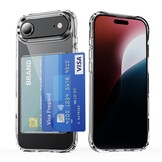 iPhone 17 Air TPU Backcover hoes met kaarthouder - Transparant