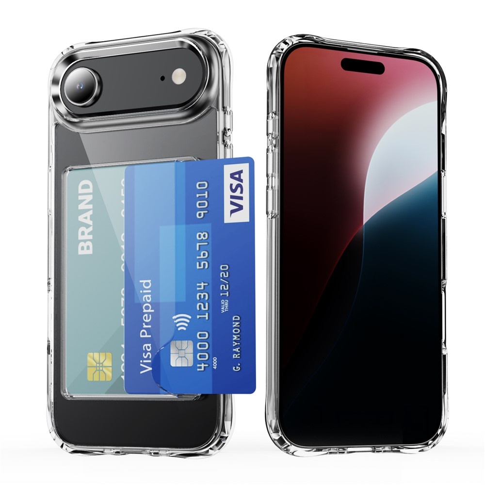 iPhone 17 Air TPU Backcover hoes met kaarthouder - Transparant