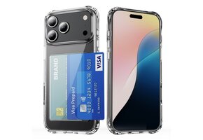 Lunso iPhone 17 Pro TPU Backcover hoesje met kaarthouder - Transparant