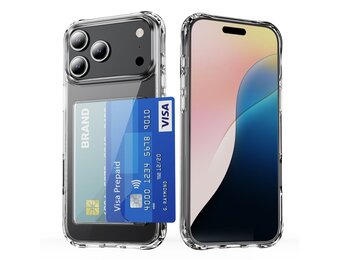 Lunso iPhone 17 Pro TPU Backcover hoesje met kaarthouder - Transparant