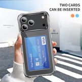 iPhone 17 Pro TPU Backcover hoes met kaarthouder - Transparant