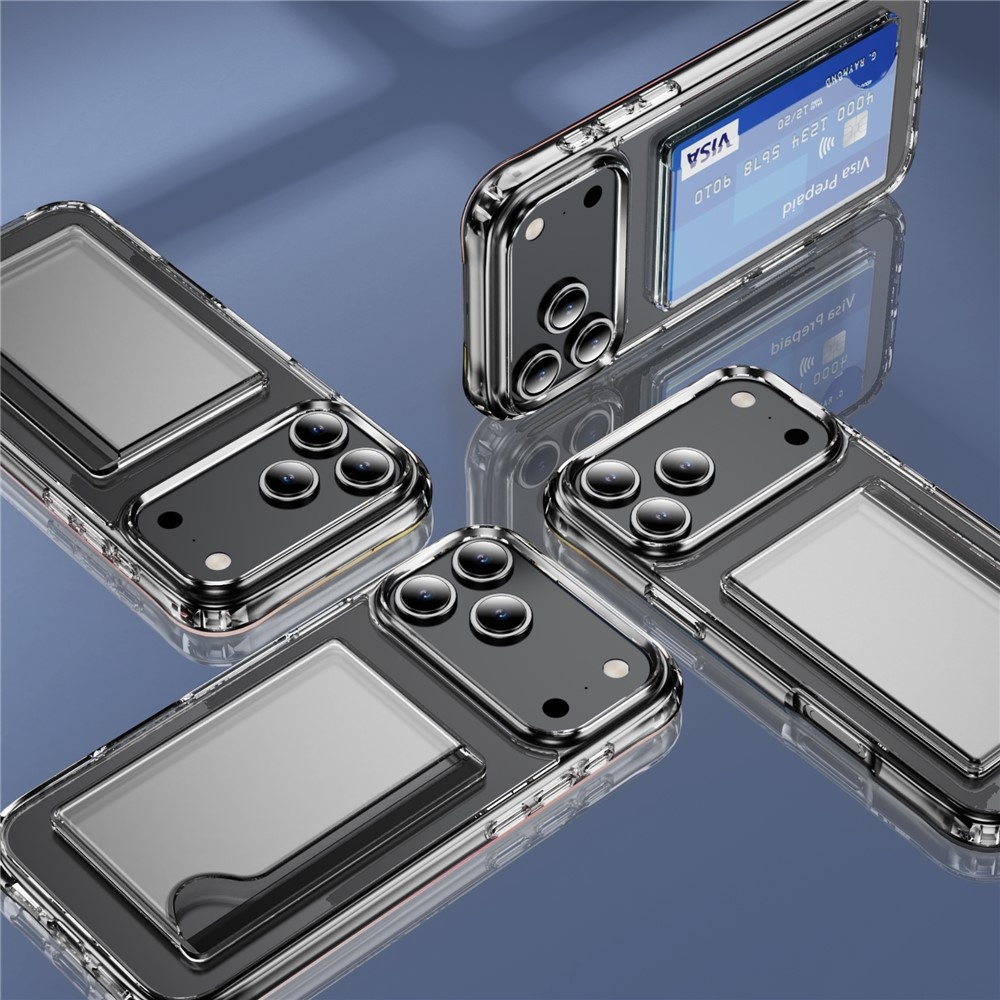 iPhone 18 Pro / iPhone 17 Pro TPU Backcover hoes met kaarthouder - Transparant