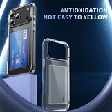 iPhone 17 Pro Max TPU Backcover hoes met kaarthouder - Transparant