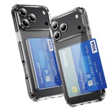 iPhone 17 Pro Max TPU Backcover hoes met kaarthouder - Transparant