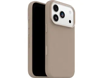 Otterbox Symmetry iPhone 17 Pro Cactus leren backcover Magsafe hoesje - Grijs