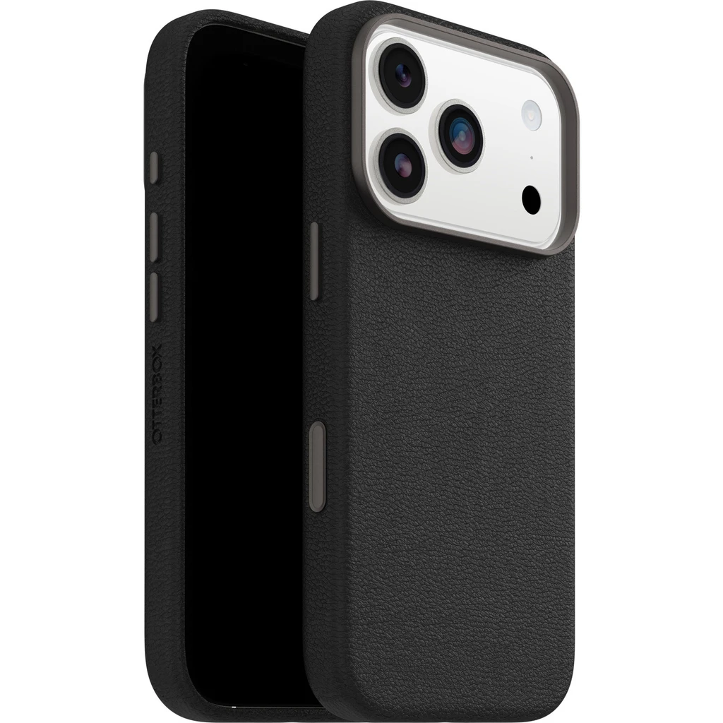 iPhone 17 Pro Max Cactus leren hoesje Otterbox Symmetry Magsafe Backcover - Zwart