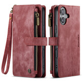 iPhone 17 PU leren hoesje portemonnee - Rood