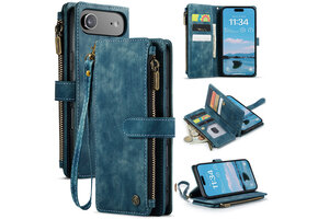 Caseme iPhone 17 Air PU leren hoesje -portemonnee - Blauw