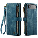 iPhone 17 Air PU leren hoesje portemonnee - Blauw