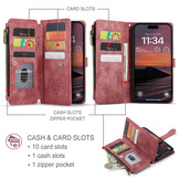 iPhone 18 Pro Max / iPhone 17 Pro Max PU leren hoesje portemonnee - Rood