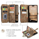 iPhone 18 Pro Max / iPhone 17 Pro Max PU leren hoesje portemonnee - Bruin