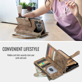 iPhone 17 Pro Max PU leren hoesje portemonnee - Bruin