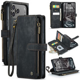 iPhone 18 Pro Max / iPhone 17 Pro Max PU leren hoesje portemonnee - Zwart
