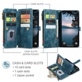 iPhone 17 Pro Max PU leren hoesje portemonnee - Blauw