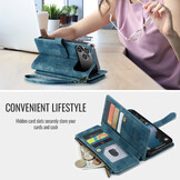 iPhone 17 Pro Max PU leren hoesje portemonnee - Blauw