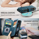 iPhone 17 Pro Max PU leren hoesje portemonnee - Blauw