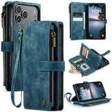 iPhone 18 Pro / iPhone 17 Pro PU leren hoesje portemonnee - Blauw