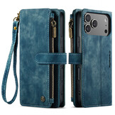 iPhone 17 Pro PU leren hoesje portemonnee - Blauw