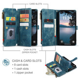 iPhone 17 Pro PU leren hoesje portemonnee - Blauw