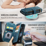 iPhone 17 Pro PU leren hoesje portemonnee - Blauw