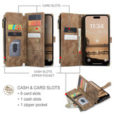 iPhone 18 Pro / iPhone 17 Pro PU leren hoesje portemonnee - Bruin