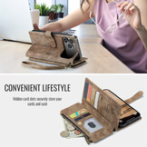 iPhone 18 Pro / iPhone 17 Pro PU leren hoesje portemonnee - Bruin