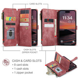 iPhone 18 Pro / iPhone 17 Pro PU leren hoesje portemonnee - Rood