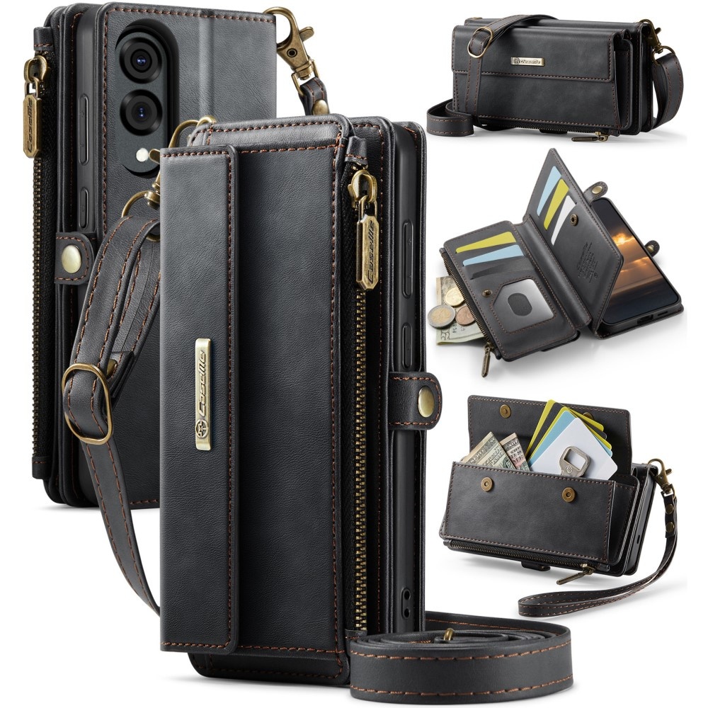 Caseme Samsung Galaxy S25 Edge hoesje - portemonnee tasje - Zwart