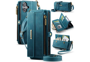 Caseme iPhone 17 hoesje - portemonnee tasje - Blauw