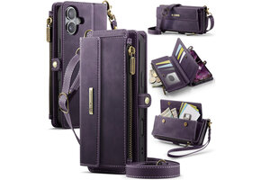 Caseme iPhone 17 hoesje - portemonnee tasje - Paars