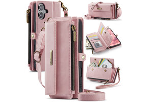 Caseme iPhone 17 hoesje - portemonnee tasje - Lichtroze