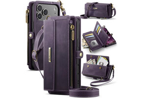 Caseme iPhone 17 Pro hoesje - portemonnee tasje - Paars