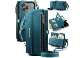 Caseme iPhone 17 Pro hoesje - portemonnee tasje - Blauw