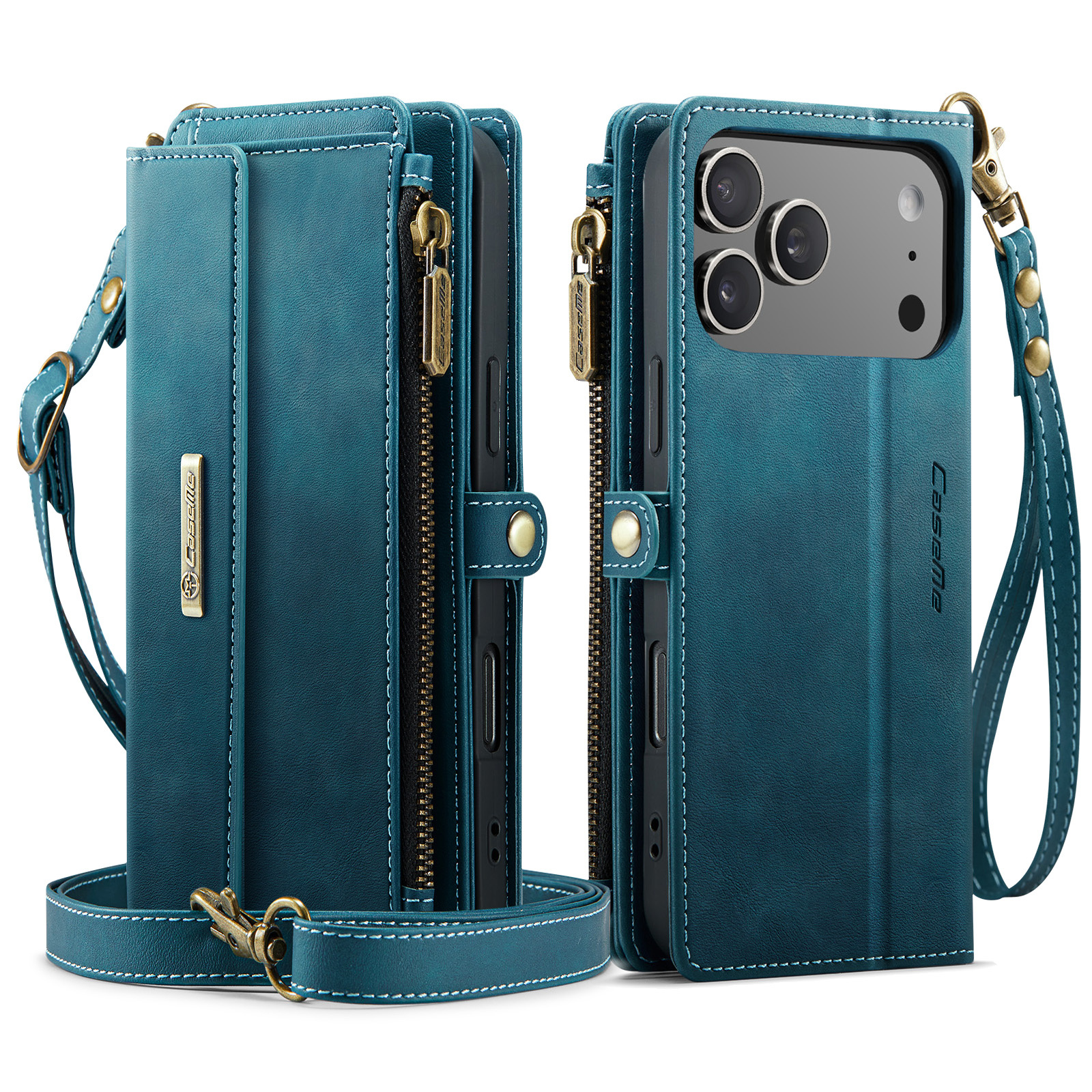iPhone 18 Pro / iPhone 17 Pro hoesje portemonnee tasje - Blauw