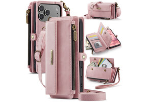 Caseme iPhone 17 Pro hoesje - portemonnee tasje - Lichtroze