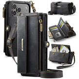 iPhone 18 Pro Max / iPhone 17 Pro Max hoesje portemonnee tasje - Zwart