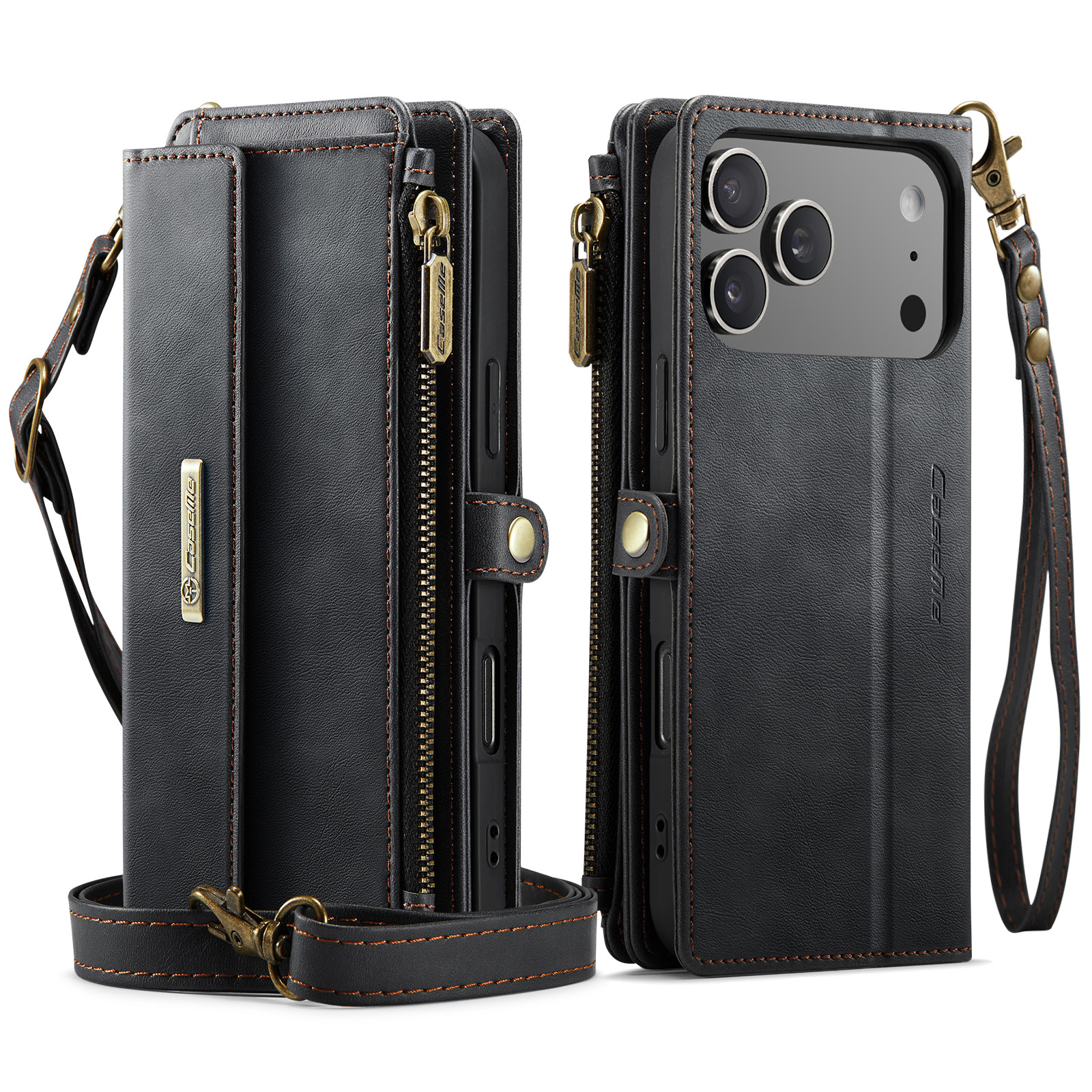 iPhone 18 Pro Max / iPhone 17 Pro Max hoesje portemonnee tasje - Zwart