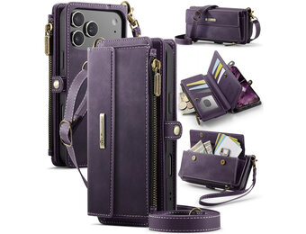 Caseme iPhone 17 Pro Max hoesje - portemonnee tasje - Paars