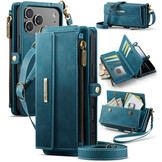 iPhone 18 Pro Max / iPhone 17 Pro Max hoesje portemonnee tasje - Blauw