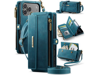 Caseme iPhone 17 Pro Max hoesje - portemonnee tasje - Blauw
