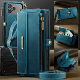 iPhone 17 Pro Max hoesje portemonnee tasje - Blauw