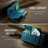 iPhone 17 Pro Max hoesje portemonnee tasje - Blauw