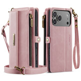 iPhone 18 Pro Max / iPhone 17 Pro Max hoesje portemonnee tasje - Lichtroze