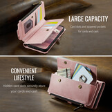 iPhone 18 Pro Max / iPhone 17 Pro Max hoesje portemonnee tasje - Lichtroze
