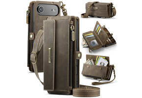 Caseme iPhone 17 Air hoesje - portemonnee tasje - Bruin