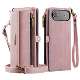 iPhone 17 Air hoesje portemonnee tasje - Lichtroze