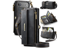 Caseme iPhone 17 Air hoesje - portemonnee tasje - Zwart